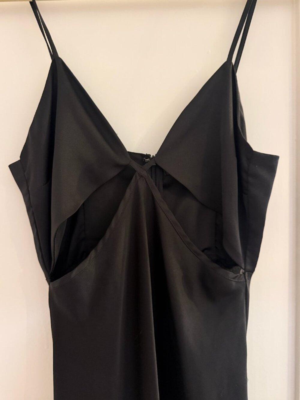 Missguided Black Plunge Midi Slip Dress | US 2